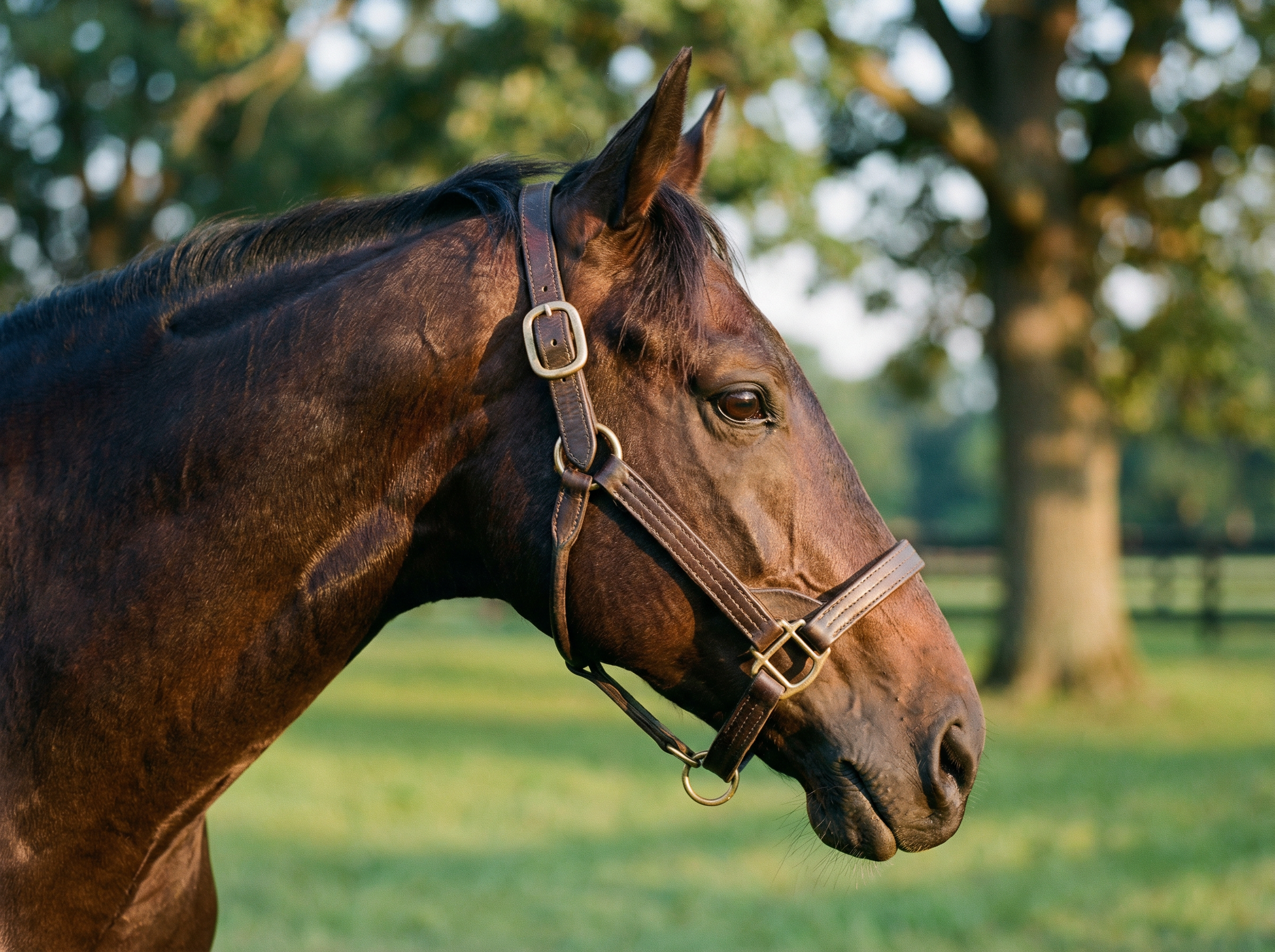 澳门皇冠 - 一匹纯血冠军赛马的特写